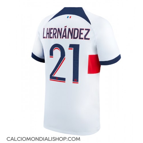 Maglie da calcio Paris Saint-Germain Lucas Hernandez #21 Seconda Maglia 2023-24 Manica Corta